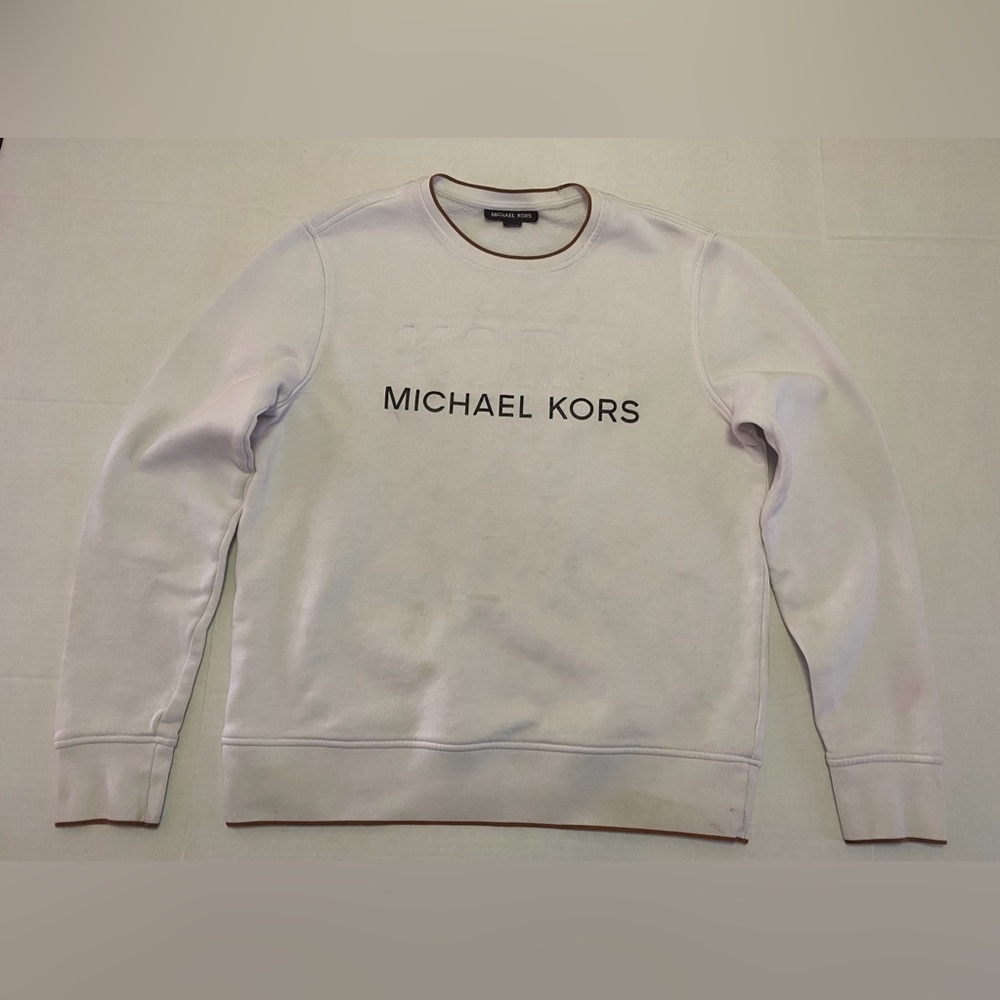 Michael Kors Medium Men’s Cotton Blend Cream Crewneck Sweater‎